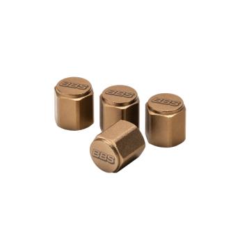 Preview: BBS Unlimited Ventilkappe - Aluminium - bronze - Logo gelasert - 4 Stück